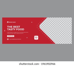 Food Facebook banner design Template . Modern promotional. travel, food ,cover Facebook and Editable advertising sale banner social media post design