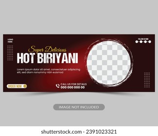 Food facebook cover design for restaurant business ads and marketing promotion, timeline cover template, social media header post, web banner template