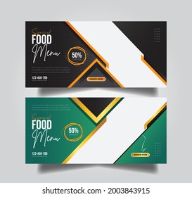 Food Facebook cover template. Burger social media post banner