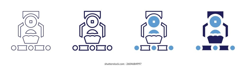 Food factory icon in 4 different styles. Thin Line, Line, Bold Line, Duotone. Duotone style. Editable stroke.