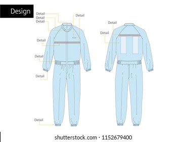 Food factory Jumpsuit uniform vector