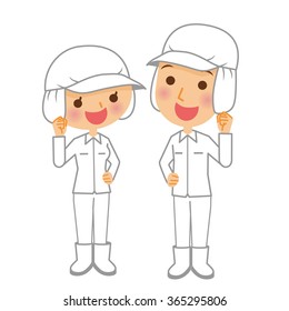 Food factory workers.
