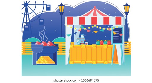 Food Fair Tent with Bunting on Roof at Carnival