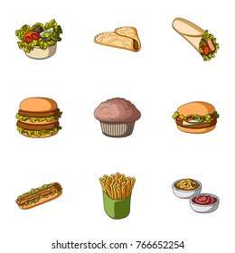 Food, fast, cafe and other web icon in cartoon style.Bowl, lettuce, cucumbers icons in set collection.