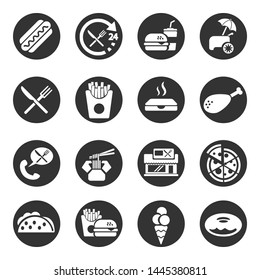 Food, fastfood, restaurant  icon set, vector.