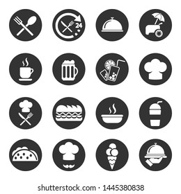 Food, fastfood, restaurant  icon set, vector.
