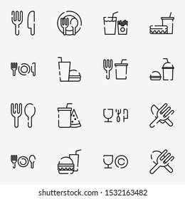 food, fastfood, restaurant outline icon set. creative beverage, cafe icons sign vector illustration.