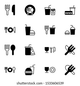 Food Fastfood Restaurant Outline Solid Icon Stock Vector (royalty Free 