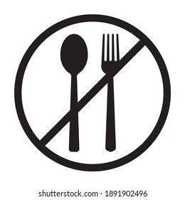 Food fasting or foot ban line art vector icon for food apps and websites