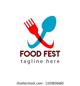 Food Fest Logo Vector Template Design Illustration