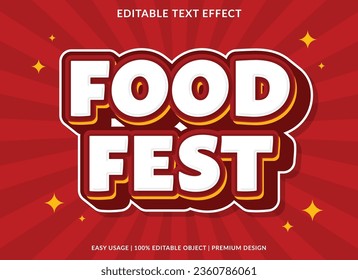 food fest text effect template design with 3d style use for business brand and logo