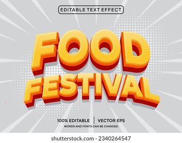 Food Festival 3D editable text effect