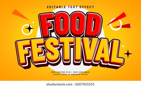 Food festival 3d editable text effect template