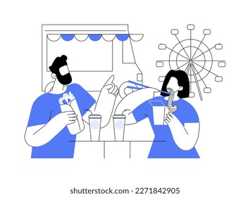 Food festival abstract concept vector illustration. Street food festival, local restaurant network, world cuisine, tasting spot, outdoor gastronomy event, open air eating fair abstract metaphor.