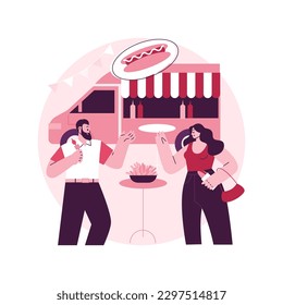 Food festival abstract concept vector illustration. Street food festival, local restaurant network, world cuisine, tasting spot, outdoor gastronomy event, open air eating fair abstract metaphor.