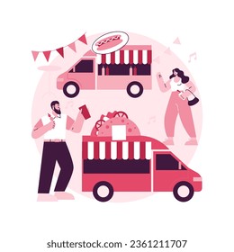 Food festival abstract concept vector illustration. Street food festival, local restaurant network, world cuisine, tasting spot, outdoor gastronomy event, open air eating fair abstract metaphor.