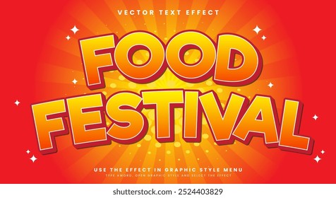 Food Festival editable text effect Template Suitable for Spicy food theme