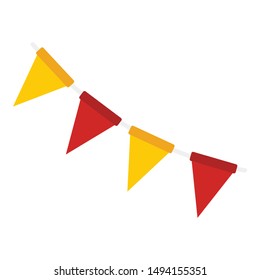 Food festival flags icon. Flat illustration of food festival flags vector icon for web design