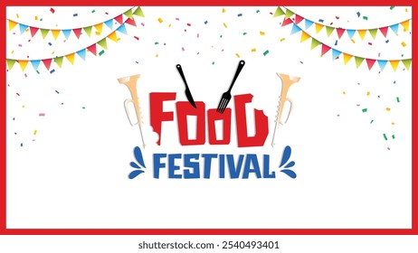 Food Festival logo design featuring playful and colorful typography.