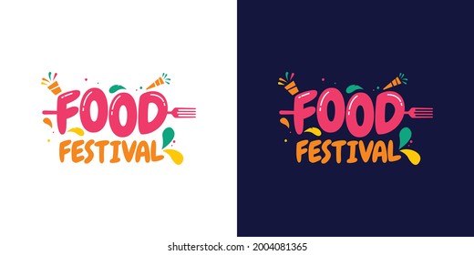 food festival logo design template. 