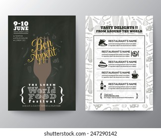 Food Festival Poster Brochure Flyer design Layout vector template