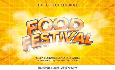 food festival text effect vector editable