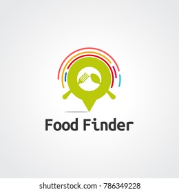 food finder location logo vector, icon, and element for business