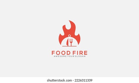 Ilustración del diseño de la horquilla de fuego para alimentos