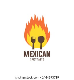 Food Fire Logo Template Design Vector, Emblem, Design Concept, Creative Symbol