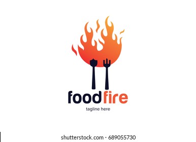 Food Fire Logo Template Design Vector Stock Vector (Royalty Free ...