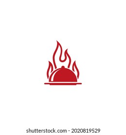 food and fire menu tray vector illustration. hot food or spicy food icon. logo for restaurants, cafes and other places to eat