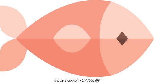 Food fish icon in flat minimal style