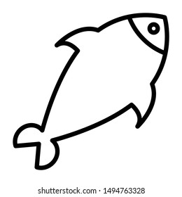 Food fish line animal icon