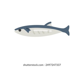 Food fish saury icon illustration.