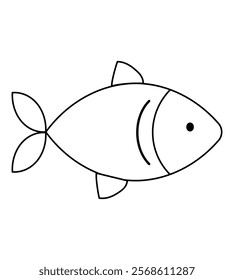 Food, fish, vector icon, black and white, new, vector illustration, 10EPS