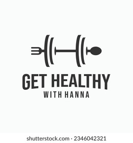 food fitness logo design vector silhouette illustration