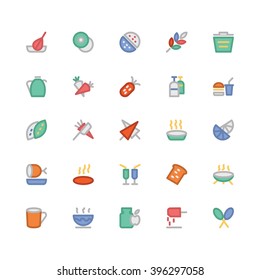 Food flat bold Vector Icons 6