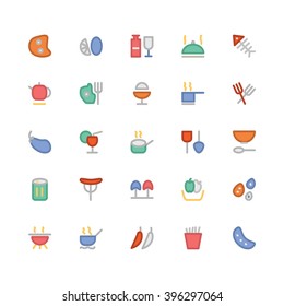 Food flat bold Vector Icons 3