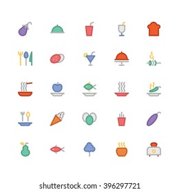 Food flat bold Vector Icons 11