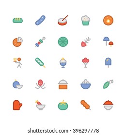 Food flat bold Vector Icons 12