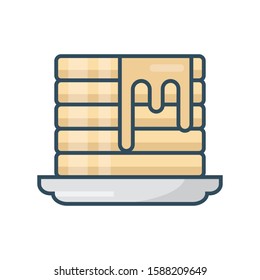 food flat color line icon 