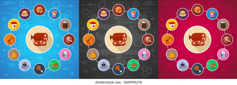 Food flat icon concept. Vector illustration. Element template for design.