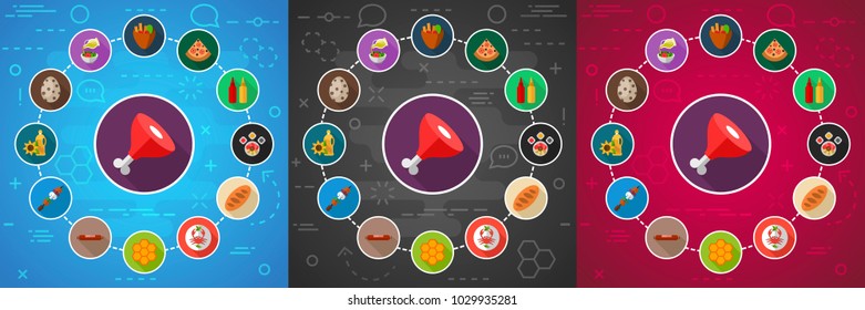 Food flat icon concept. Vector illustration. Element template for design.