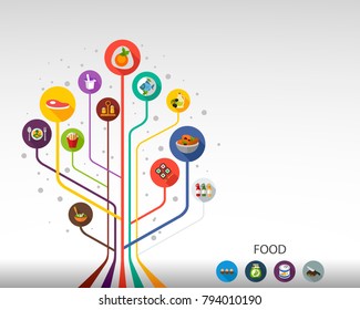 Food flat icon concept. Vector illustration. Element template for design.