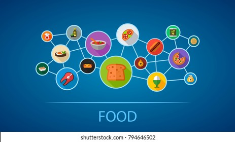 Food flat icon concept. Vector illustration. Element template for design.
