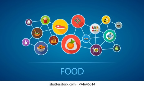 Food flat icon concept. Vector illustration. Element template for design.