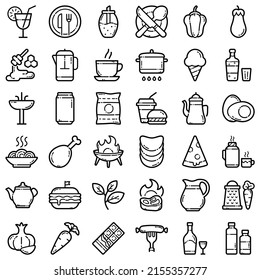 Icono Plano De Comida Aislado En Fondo Blanco