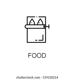 Food flat icon. Single high quality outline symbol of camping for web design or mobile app. Thin line signs of camping food for design logo, visit card, etc. Outline pictogram of food