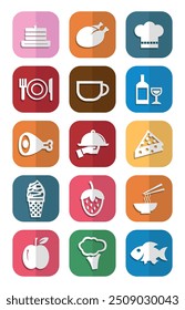 Food Flat Icons creative vector art