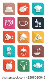 Food Flat Icons creative vector art